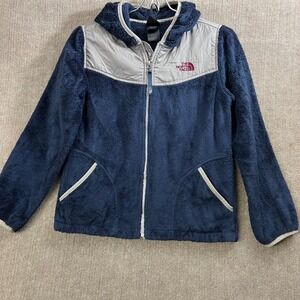 The North Face Girls L(14/16) Blue Fleece Full Zip Hooded Jacket Coat